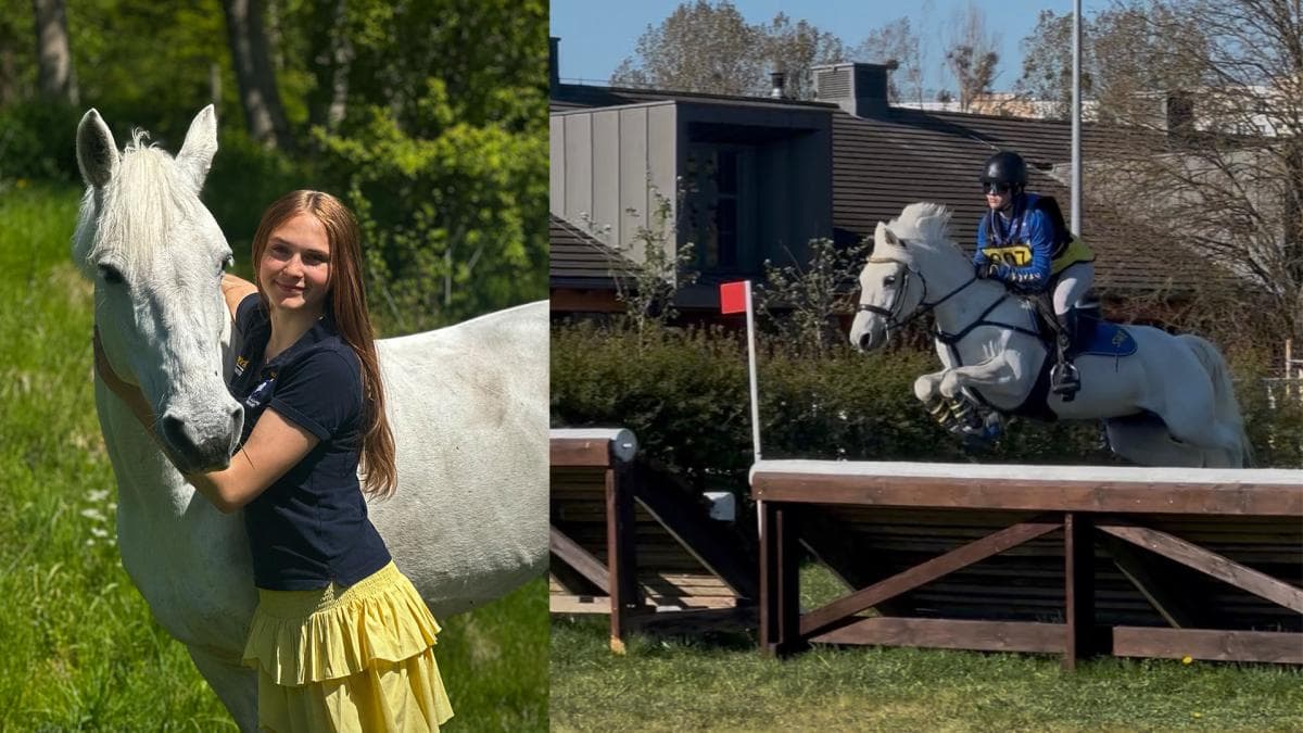 16-åriga Alice och C-ponnyn Sockan utmanar storhästarna i internationell fälttävlan